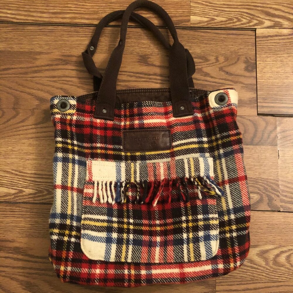 Abercrombie & FItch Vintage Plaid Wool Tote